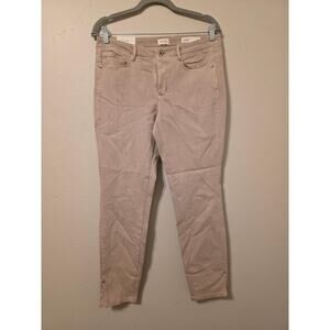 J.Jill Slim Ankle Pants • Taupe Stretch Denim • Size 6 • Minimal Chic